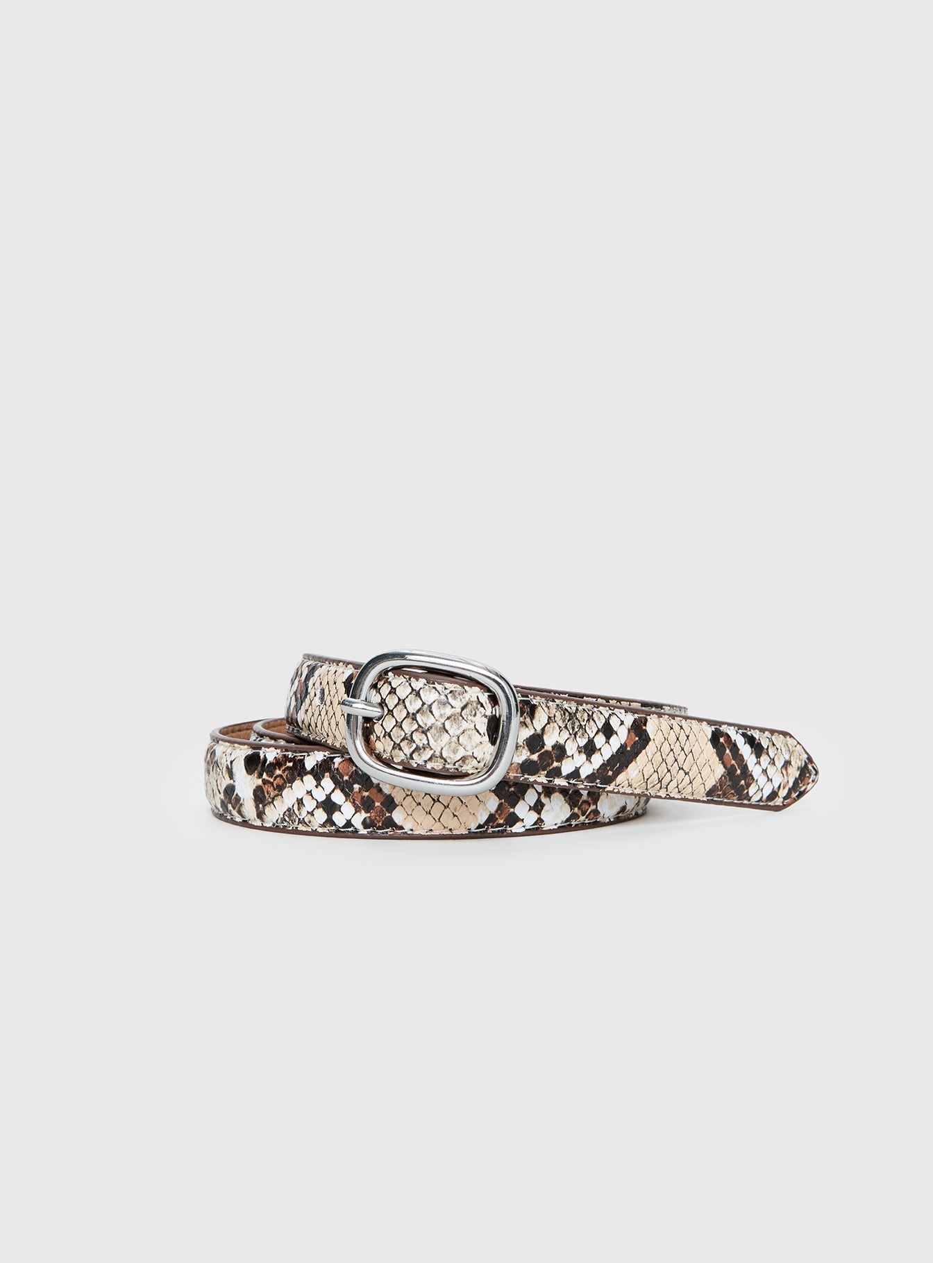 Jacksonne Faux Leather Belt Snake / Silver