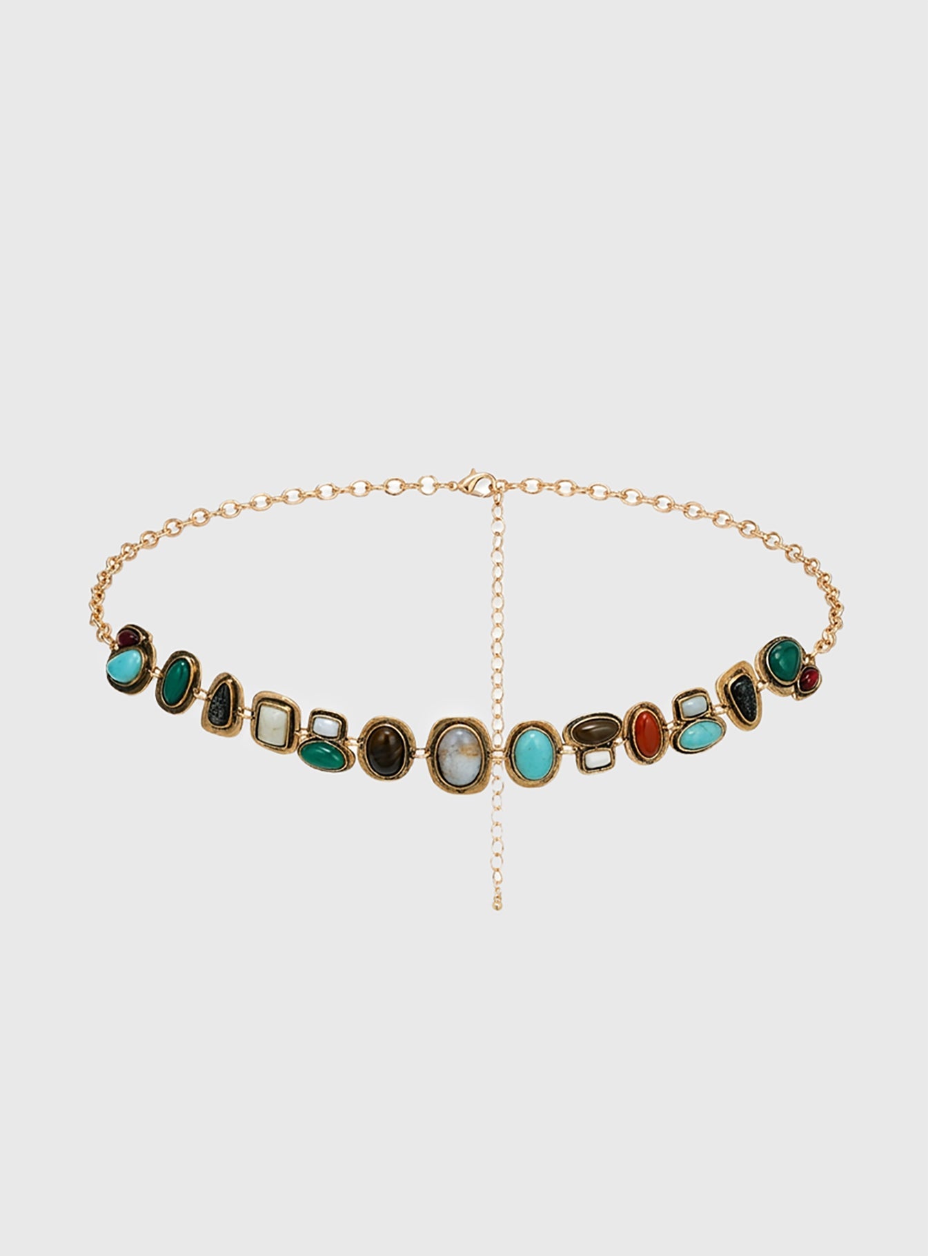 Aradia Gemstone Chain Belt Turquoise / Brown
