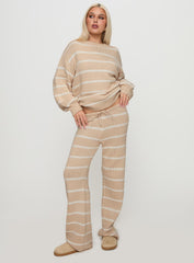 Read Your Mind Knit Pant Cream Stripe