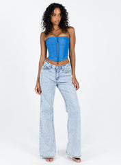 Yamie Bustier Top Blue