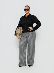 Liesel Shirred Long Sleeve Top Black Curve