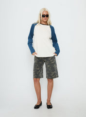 Kravitz Long Sleeve Baseball Raglan Top Blue