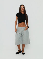 Calling Me Asymmetrical Gathered Top Black