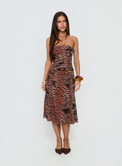 Tipsy Midi Skirt Animal Multi