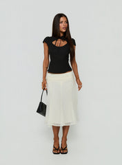 Ambrosea Panelled Midi Skirt Cream