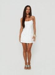 Kelia Sequin Detail Playsuit White