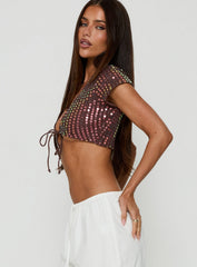 Mirea Micro Crop Top Brown