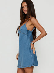 Arwen Denim Mini Dress Light Blue Wash