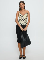 I Know Love Cami Top Yellow Polka