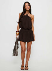 Sunnee Eyelet Detail Romper Brown