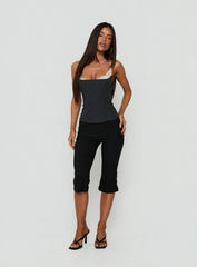 Renaissance Corset Top Navy Pinstripe