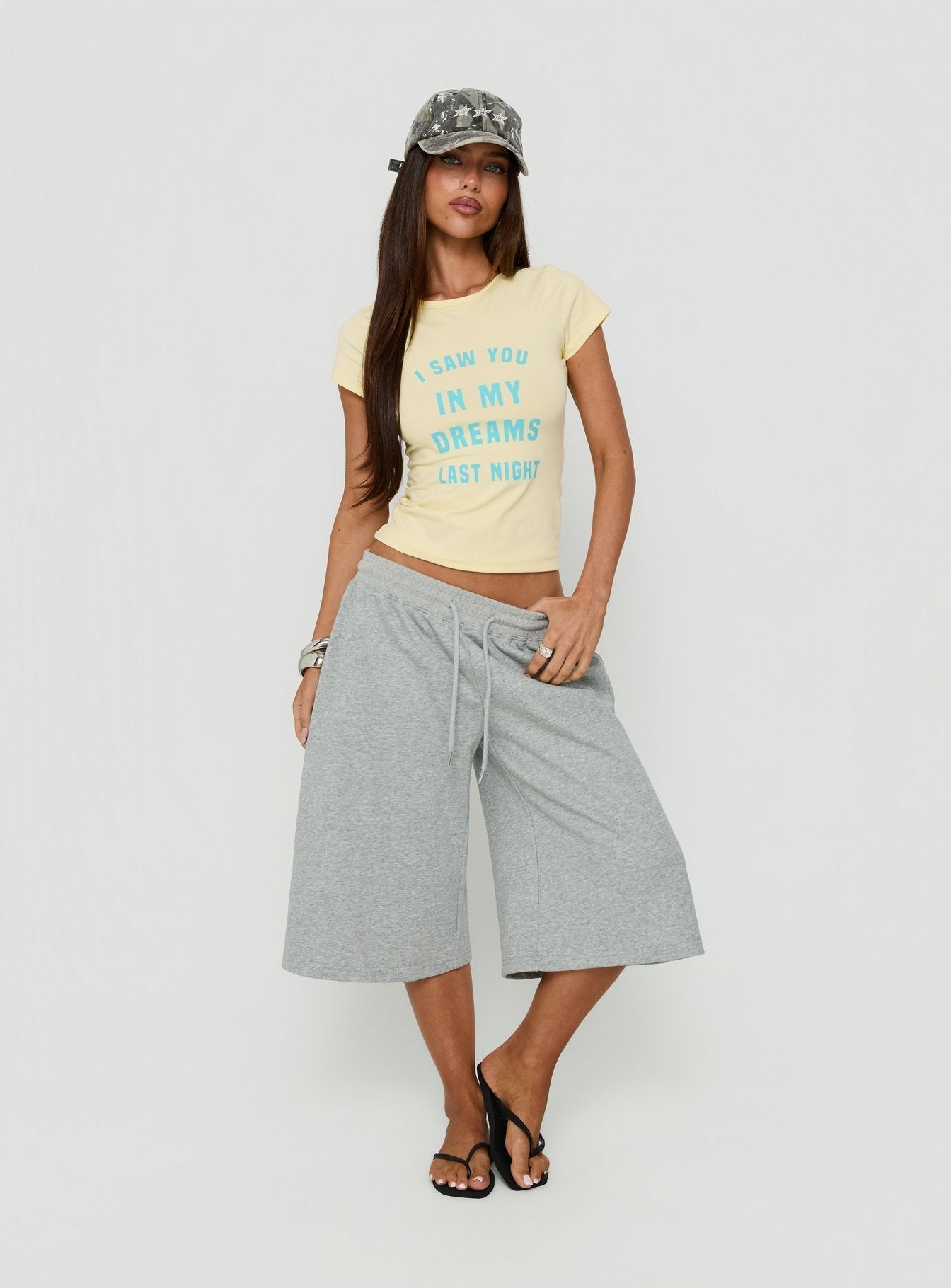 Always In My Dreams Graphic Baby Tee Yellow