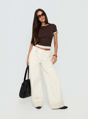 Lights Low Contrast Trim Top Chocolate / Beige
