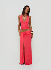 Keerah Tie Neck Halter Top Guava
