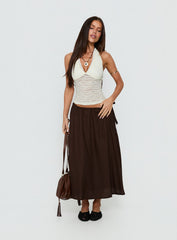 Snowdrift Lace Halter Top Cream