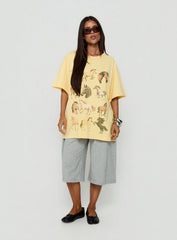 Horse Girl Oversized Graphic Tee Washed Yellow