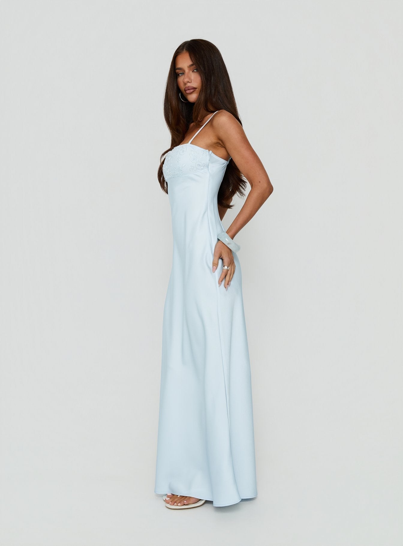 Engracia Sequin Maxi Dress Ice Blue