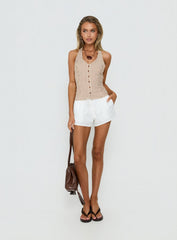 Old Friend Halter Top Chocolate Stripe