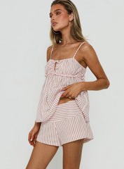 Terza Foldover Micro Shorts Pink Stripe