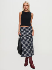 Everlie Low Waist Maxi Skirt Check Multi