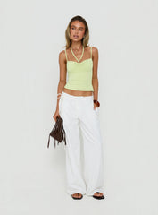 Mylana Straight Leg Tie Pants White
