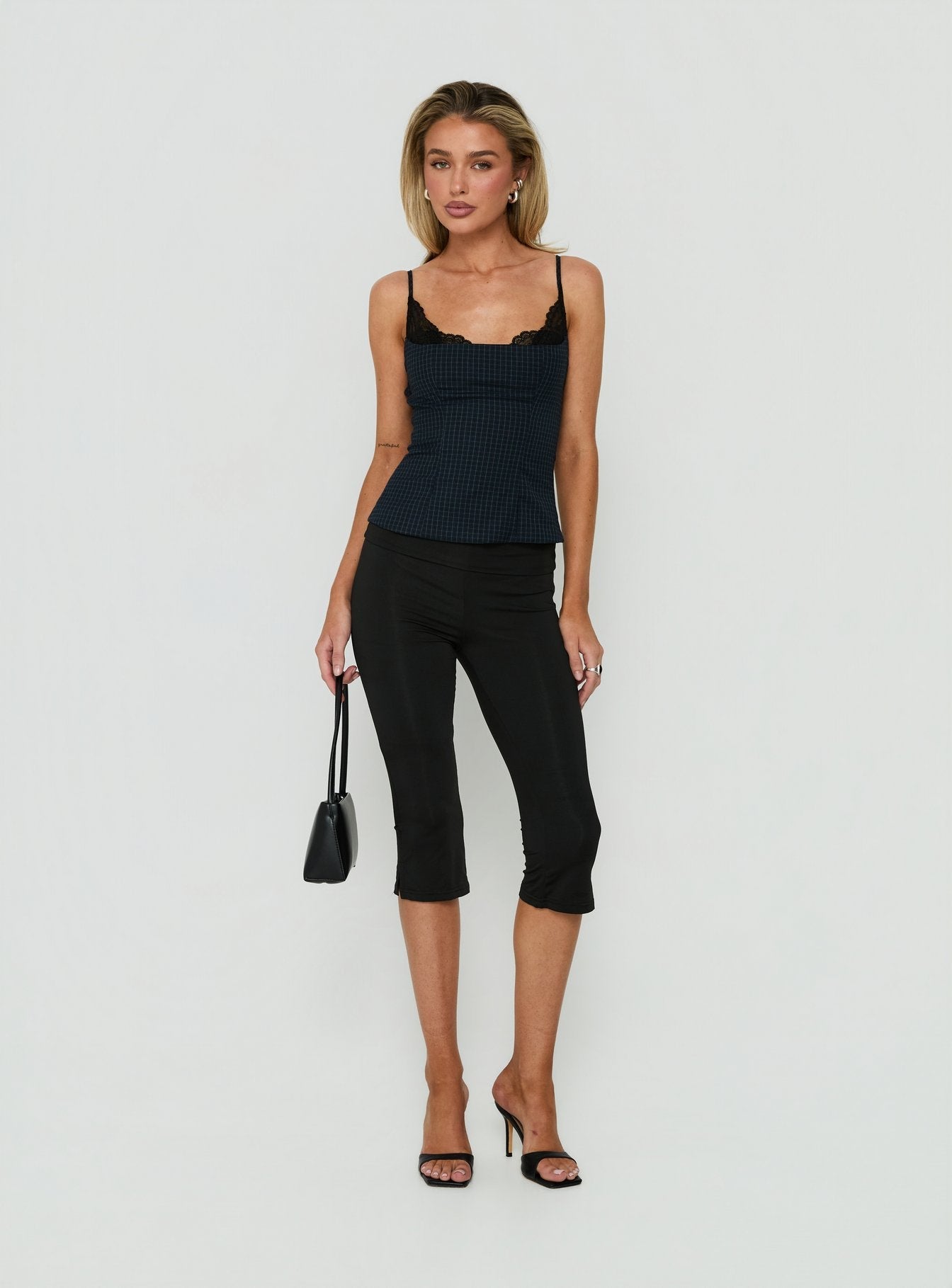 Renaissance Corset Top Blue Check