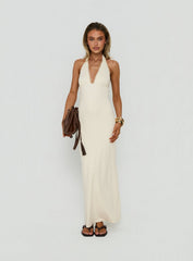 Almeria Lace Detail Halter Maxi Dress Butter