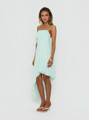 Massey Bust Draping Low Back Midi Dress Aqua