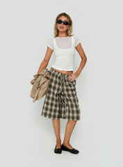 Tucka Long Line Baggy Shorts Multi Check