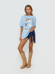 Dog Person Oversized Graphic Tee Washed Blue
