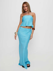 Lucelia Maxi Skirt Aqua