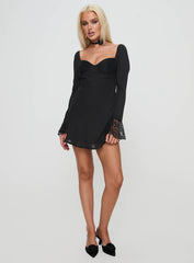 Softer Side Long Sleeve Mini Dress Black