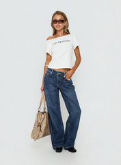 Serenitia Mid Rise Relaxed Jeans Dark Blue Wash