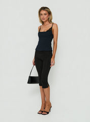 Avedon Foldover Waist Capri Pants Black