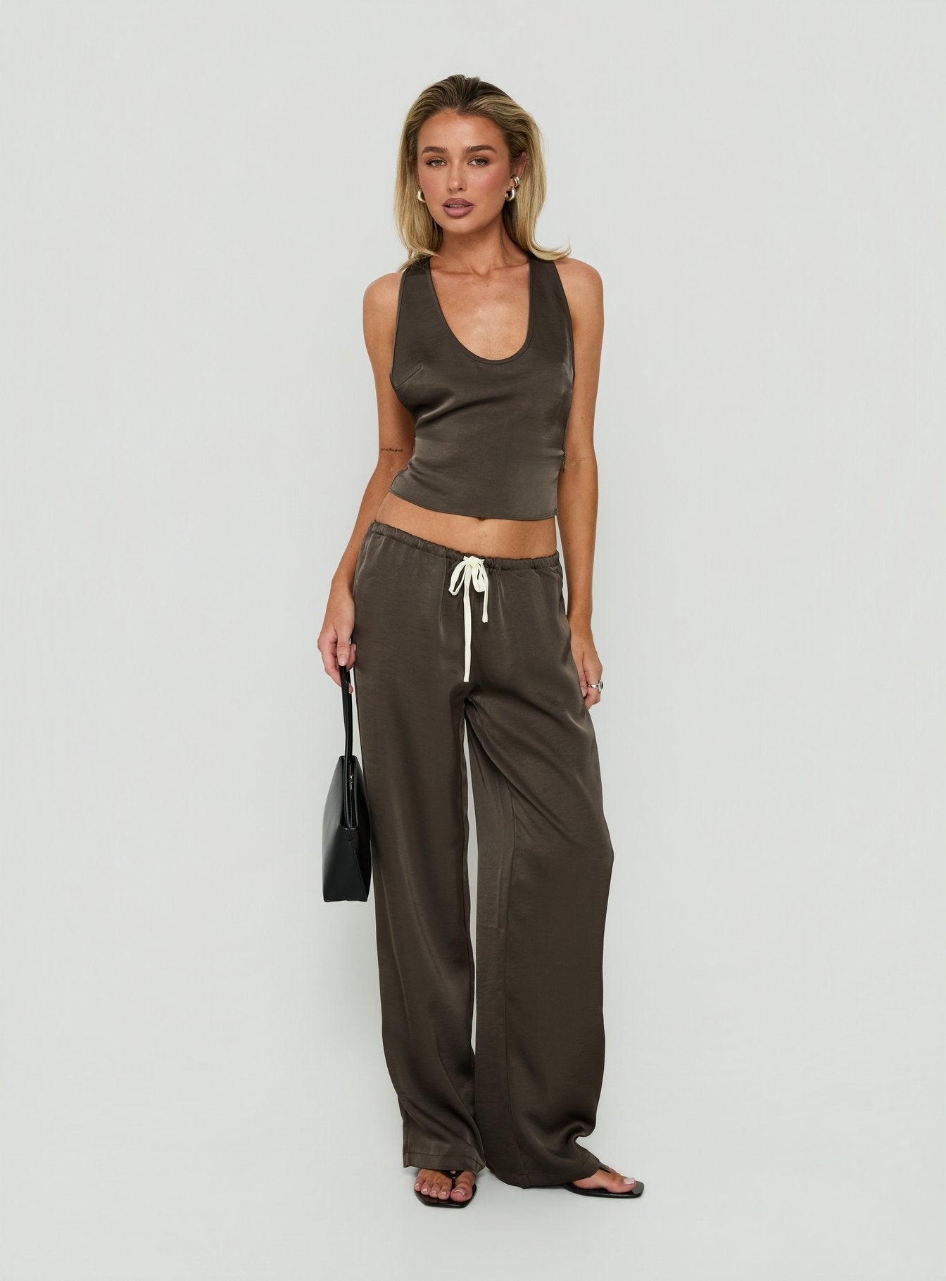 Bare Satin Cami Top Mocha