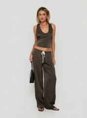 Bare Satin Cami Top Mocha