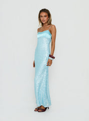Every Lifetime Sequin Maxi Dress Baby Blue
