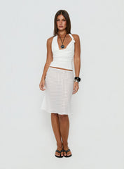 Esperia Halter Cowl Neck Top White