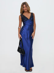 Voila Lace Maxi Dress Navy / Black