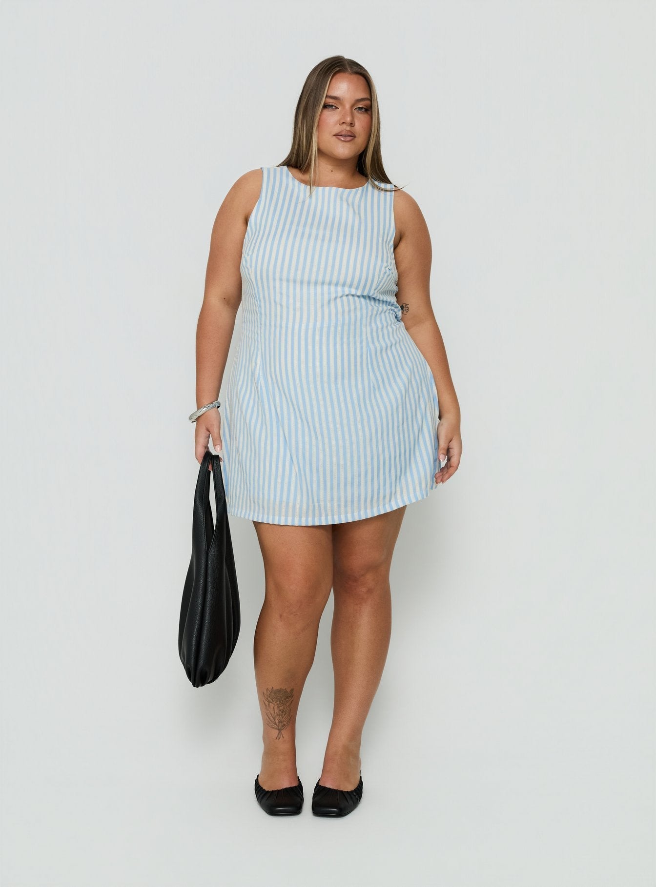 Yumiko Playsuit Blue Stripe Curve