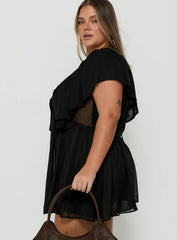 Sun Spirit Plunge Flowy Playsuit Black Curve