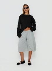 Settle Down Long Sleeve Top Black