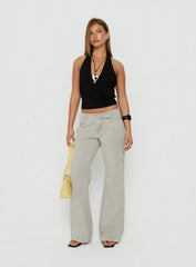 Slow Ride Mid Rise Bootleg Belted Jeans Desert Grey