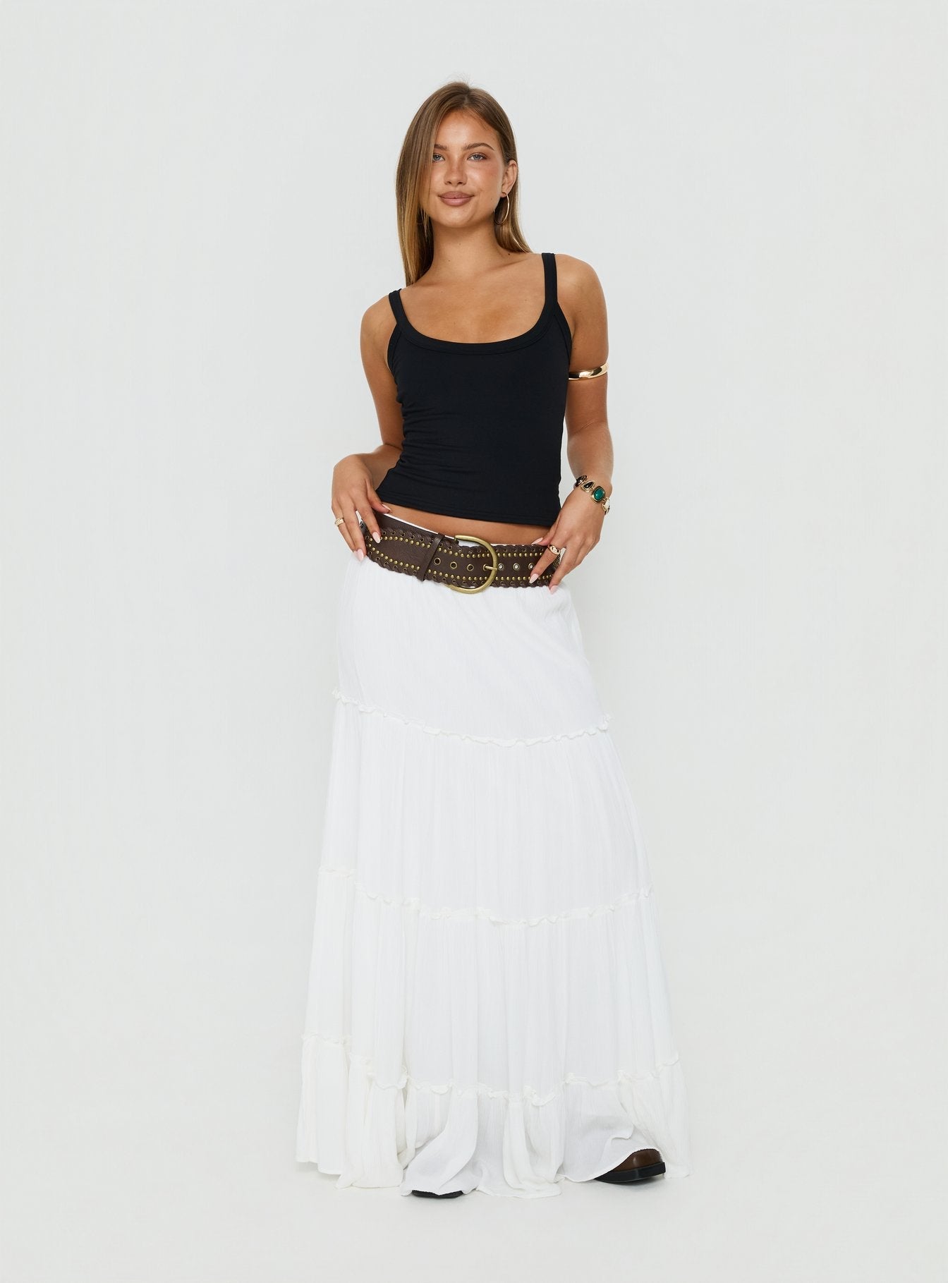 Miriah Maxi Skirt White