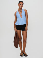 Saddler Halter Top Blue