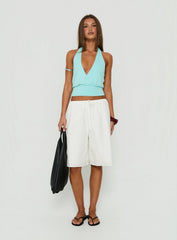 Avirea Relaxed Longline Shorts White