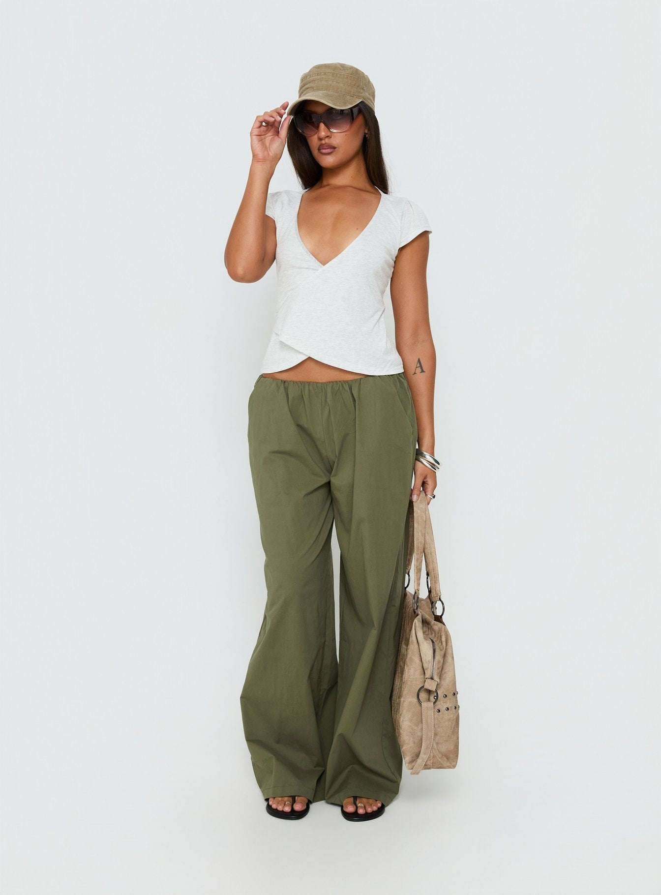Lunea Concealed Waistband Pants Khaki
