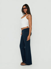 Layover Straight Leg Pants Navy Stripe