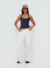 Kasper Cinched Longline Tank Top Navy