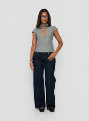Yalanda Cut Out Collared Top Multi Stripe